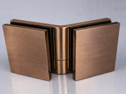 Fixed Bracket - Square 135 Degree Glass to Glass - Red Copper